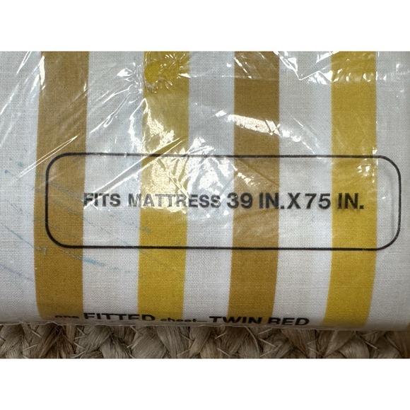 Vintage JCPenney Fashion Manor Twin  Sheet Set , Marigold Stripe, NIP - Picture 12 of 16